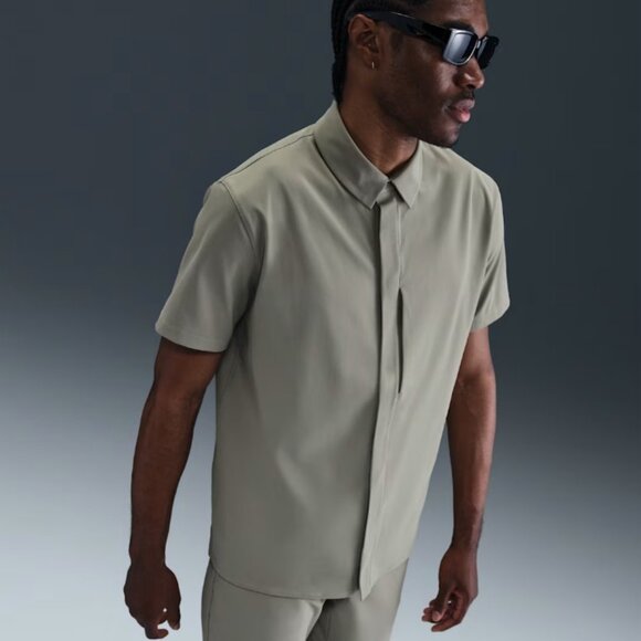 Nike 24.7 Perfect Stretch Dri Fit Techwear Gorp Snap Down Shirt Seafoam Size XL - Picture 2 of 14